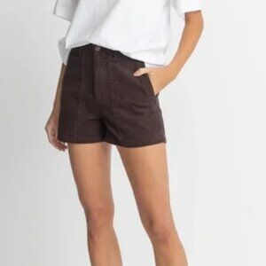 Brown Corduroy Women's Shorts